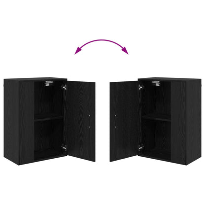 TV Cabinet Set Wall-mounted 4 pcs Black Oak Engineered wood