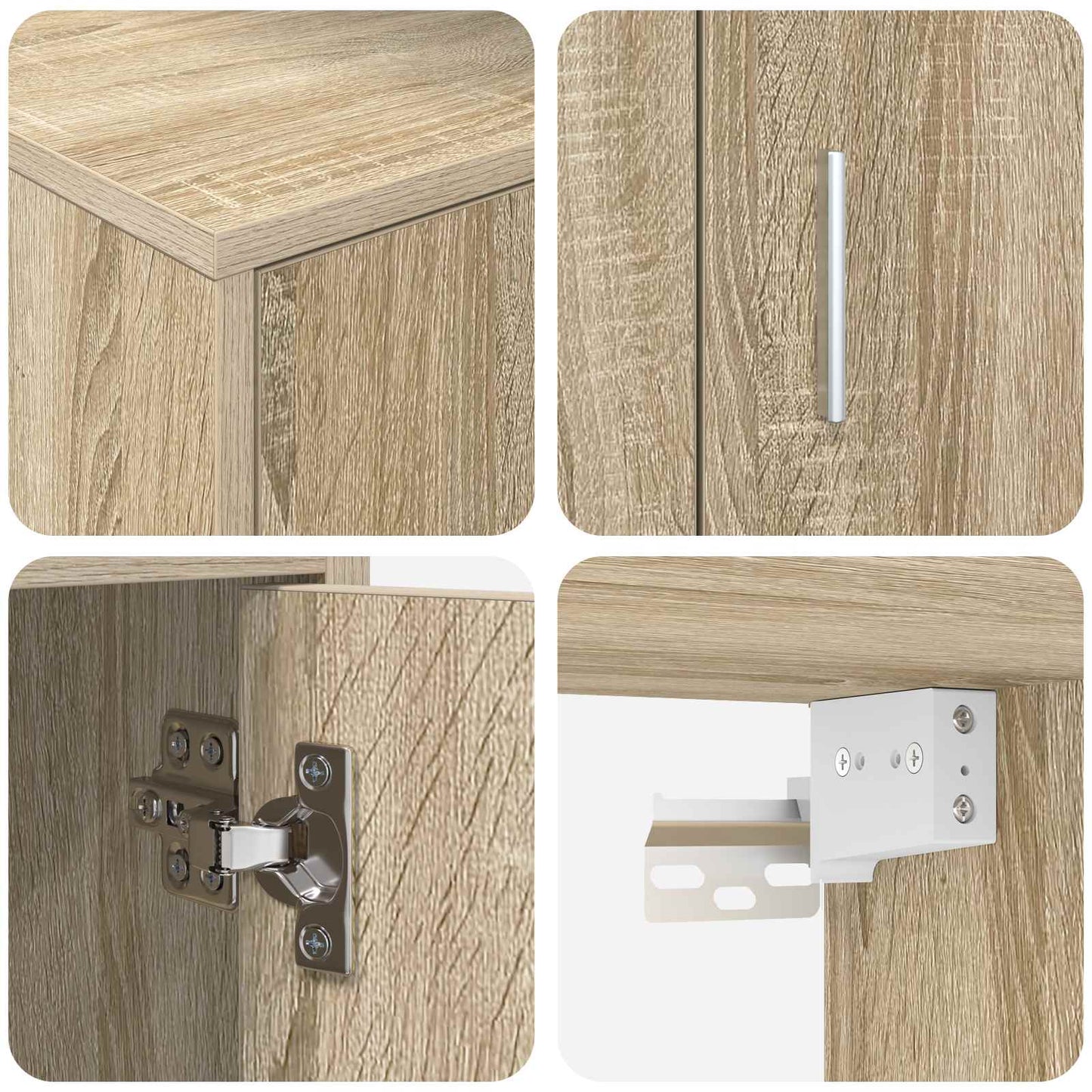 TV Cabinet Set Wall-mounted 4 pcs Sonoma Oak Engineered wood