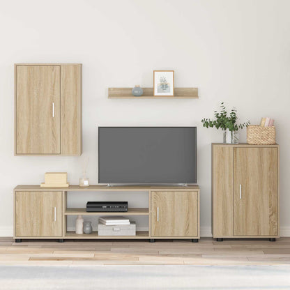 TV Cabinet Set Wall-mounted 4 pcs Sonoma Oak Engineered wood