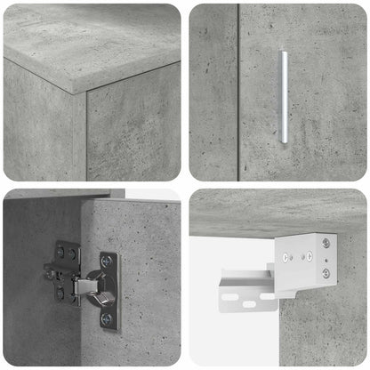 TV Cabinet Set Wall-mounted 4 pcs Concrete Grey Engineered wood