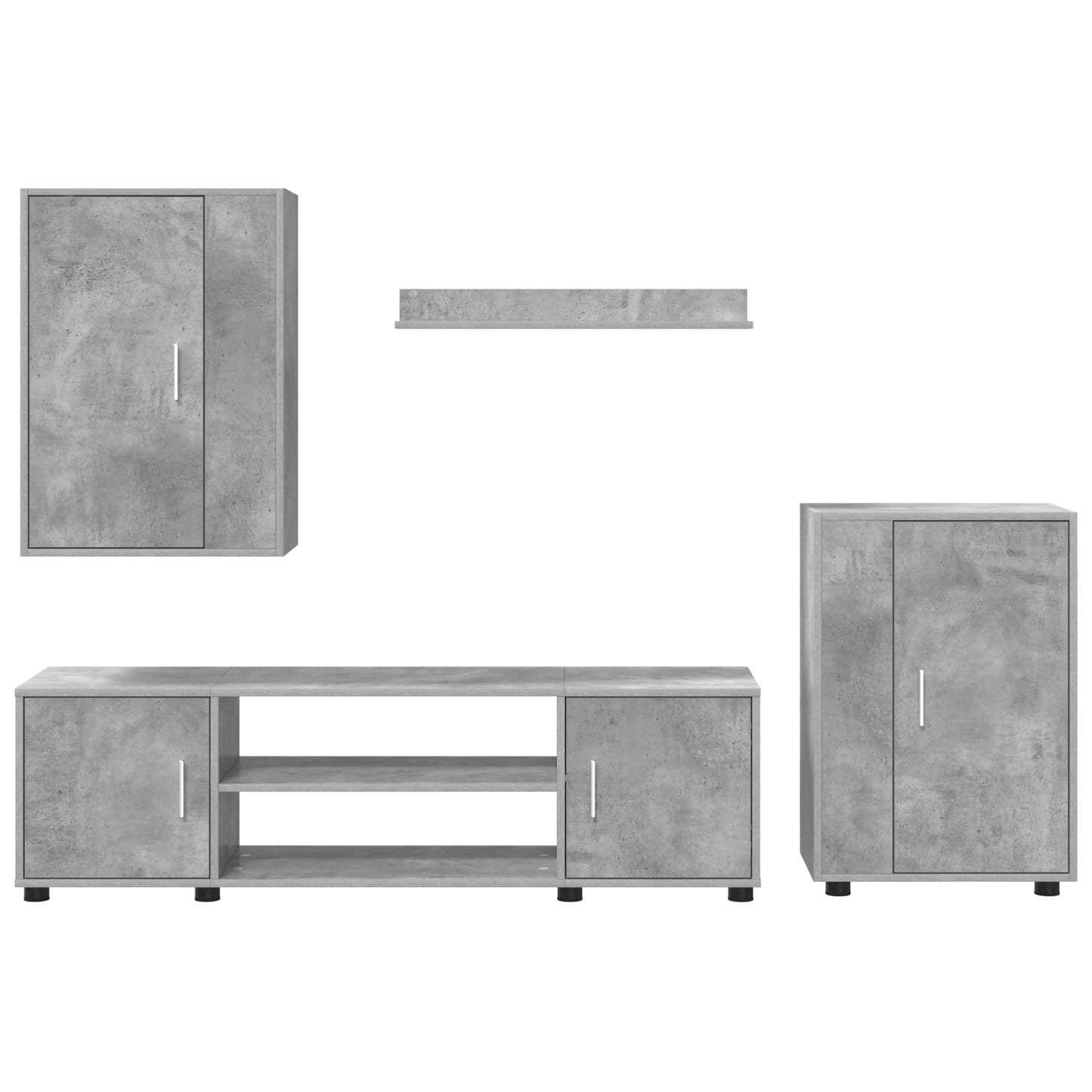 TV Cabinet Set Concrete Grey Engineered wood