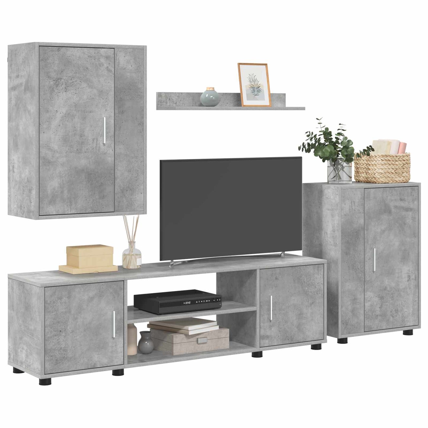 TV Cabinet Set Concrete Grey Engineered wood