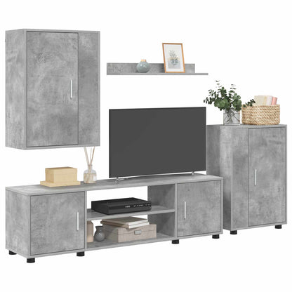 TV Cabinet Set Concrete Grey Engineered wood