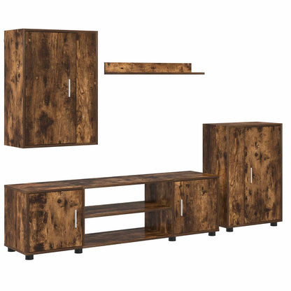 TV Cabinet Set Somoked Oak Engineered wood