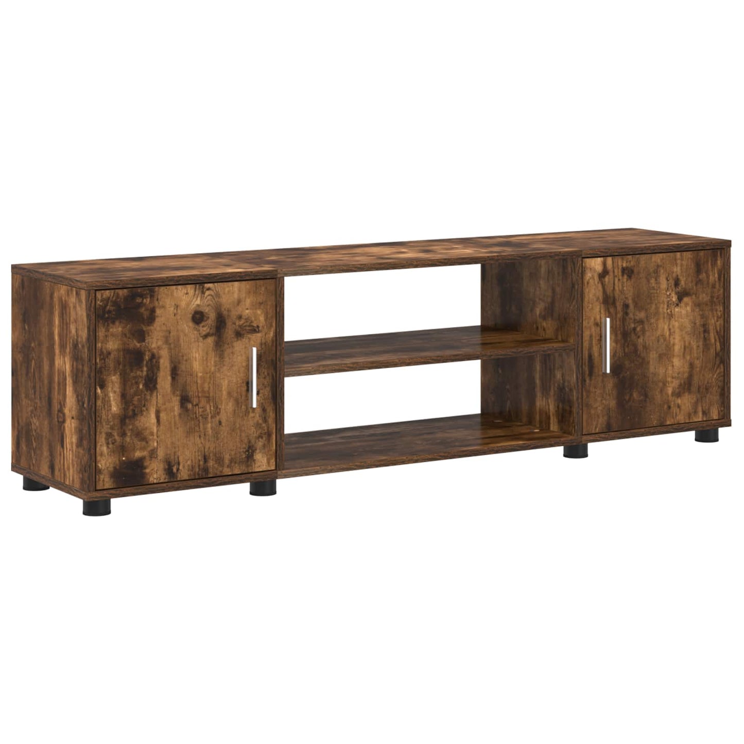 TV Cabinet Set Wall-mounted 4 pcs Somoked Oak Engineered wood