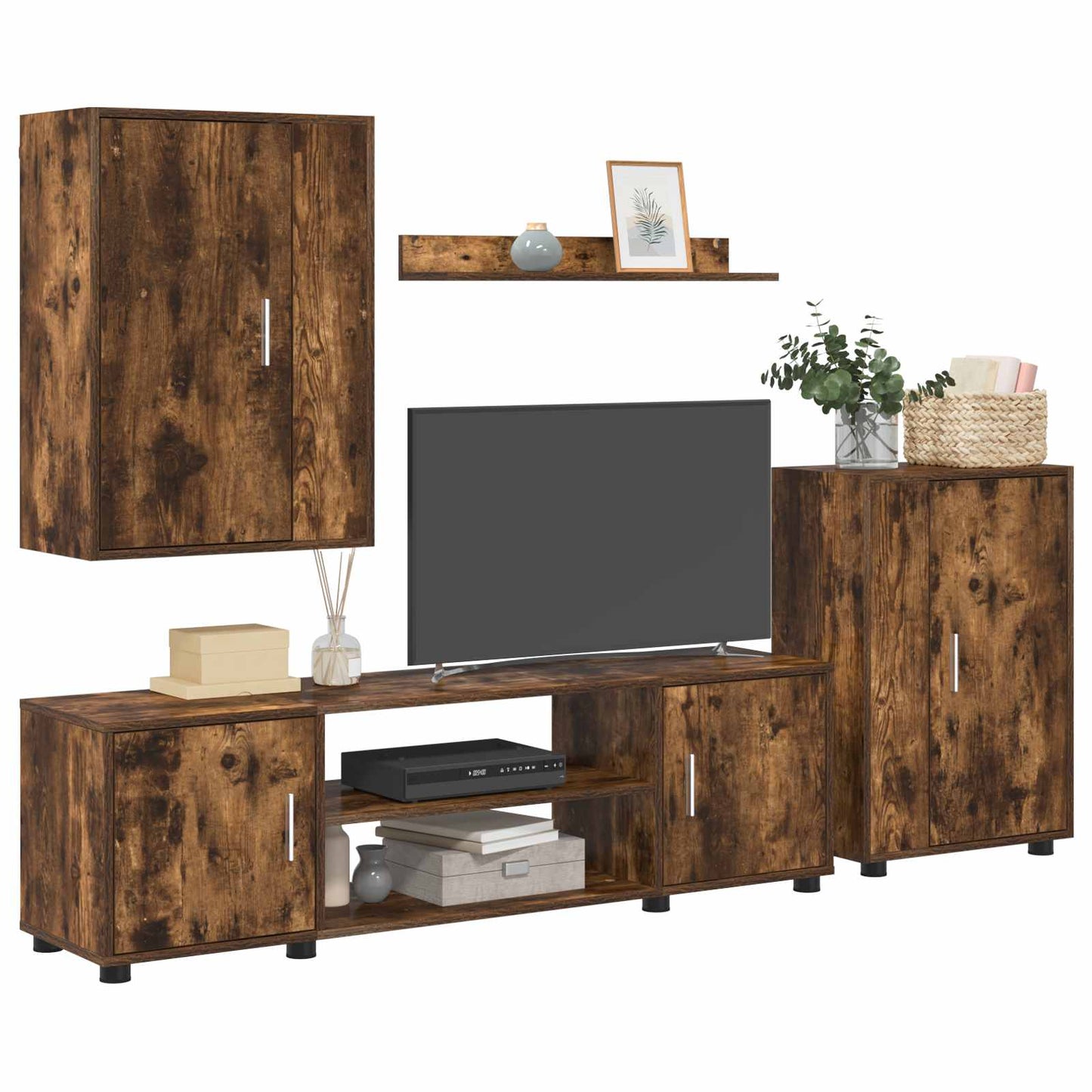 TV Cabinet Set Somoked Oak Engineered wood