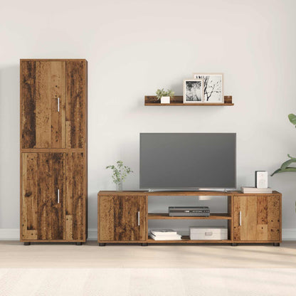 TV Cabinet Set Wall-mounted 4 pcs Old Wood Engineered wood