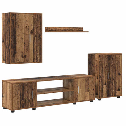 TV Cabinet Set Old Wood Engineered wood