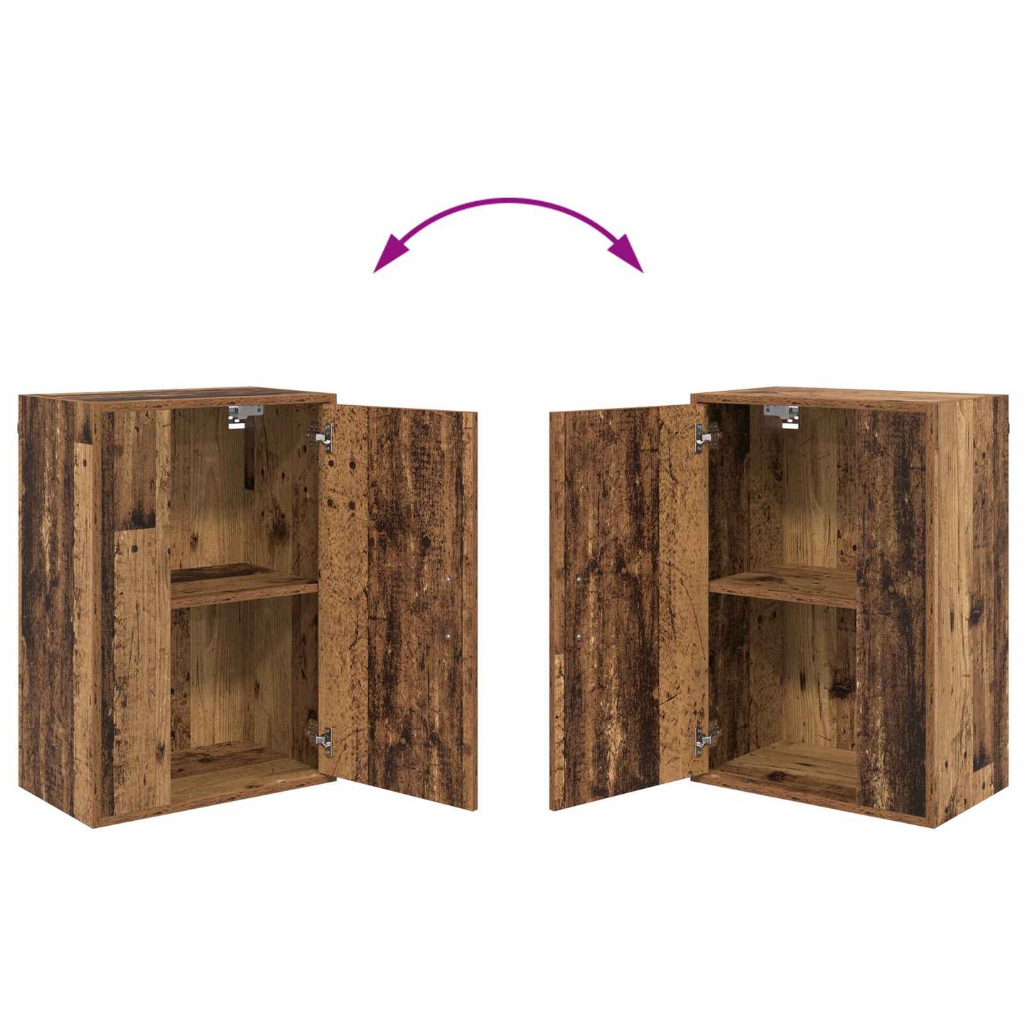 TV Cabinet Set Wall-mounted 4 pcs Old Wood Engineered wood