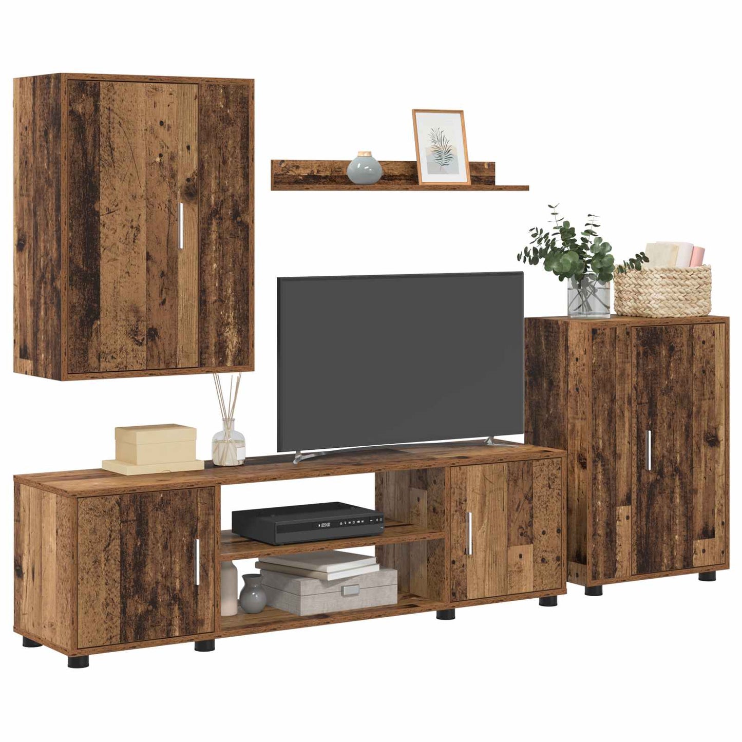 TV Cabinet Set Old Wood Engineered wood