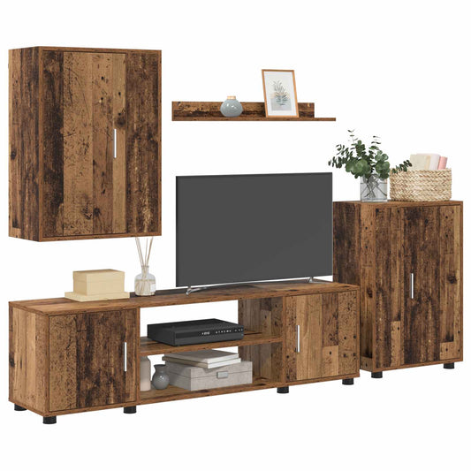 TV Cabinet Set Old Wood Engineered wood