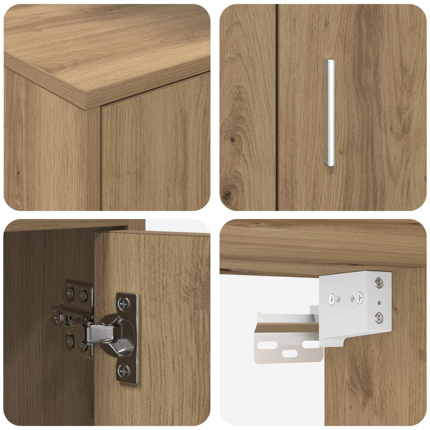 TV Cabinet Set Wall-mounted 4 pcs Artisan Oak Engineered wood