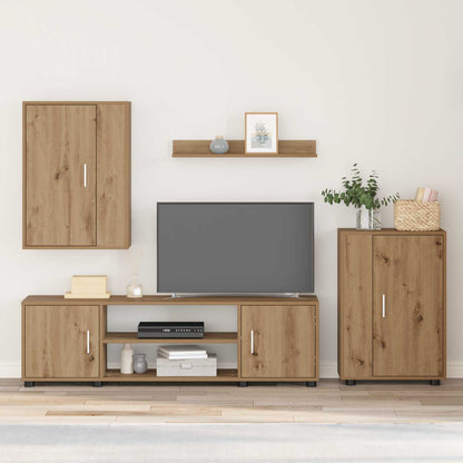 TV Cabinet Set Wall-mounted 4 pcs Artisan Oak Engineered wood