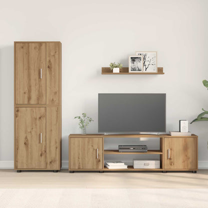 TV Cabinet Set Wall-mounted 4 pcs Artisan Oak Engineered wood