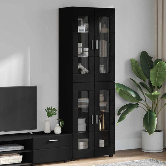 Highboard FLORIN 60 x 35 x 182 cm Black Engineered Wood
