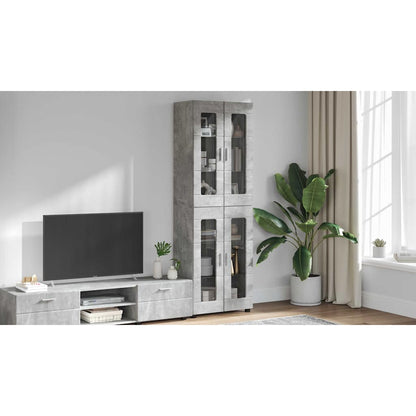 Highboard FLORIN Concrete Grey 60 x 35 x 182 cm Engineered Wood