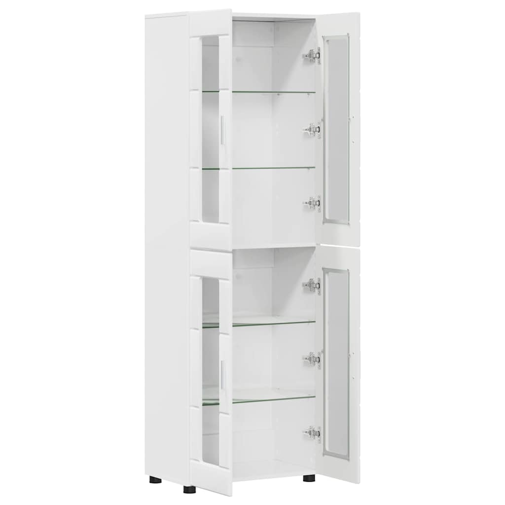 Highboard with Shelf FLORIN High Gloss White 60 x 35 x 182 cm