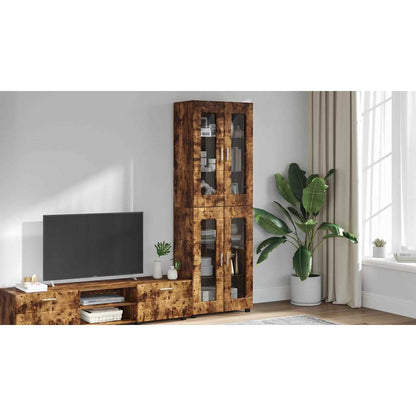 Highboard FLORIN Smoked Oak 60 x 35 x 182 cm Engineered Wood