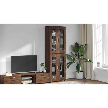 Highboard FLORIN Brown Oak 60 x 35 x 182 cm Engineered Wood