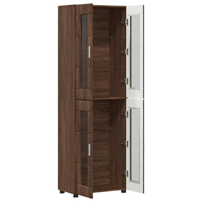Highboard FLORIN Brown Oak 60 x 35 x 182 cm Engineered Wood