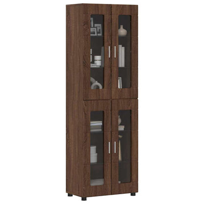 Highboard FLORIN Brown Oak 60 x 35 x 182 cm Engineered Wood