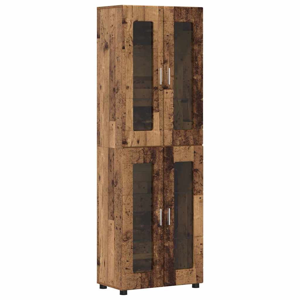 Highboard FLORIN Old Wood 60 x 35 x 182 cm Engineered Wood