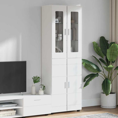 Highboard FLORIN White 60 x 35 x 182 cm Engineered Wood