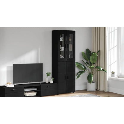Highboard FLORIN Black 60 x 35 x 182 cm Engineered Wood