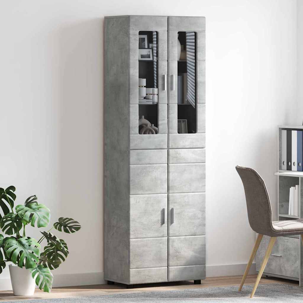 Highboard FLORIN Concrete Grey 60 x 35 x 182 cm Engineered Wood