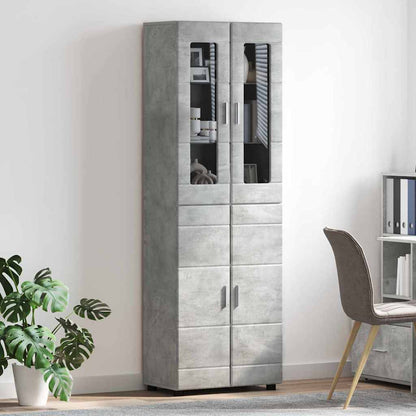 Highboard FLORIN Concrete Grey 60 x 35 x 182 cm Engineered Wood