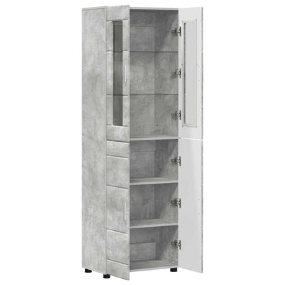 Highboard FLORIN Concrete Grey 60 x 35 x 182 cm Engineered Wood