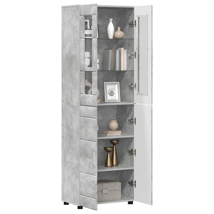 Highboard FLORIN Concrete Grey 60 x 35 x 182 cm Engineered Wood