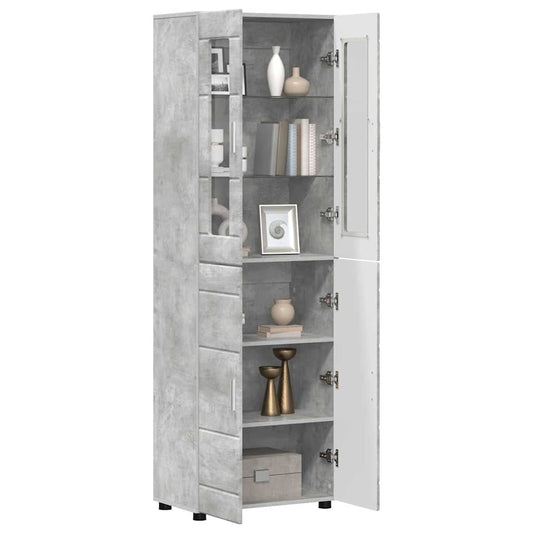 Highboard FLORIN Concrete Grey 60 x 35 x 182 cm Engineered Wood