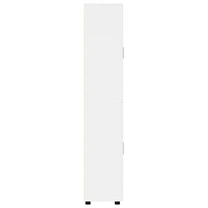 Highboard with Shelf FLORIN High Gloss White 60 x 35 x 182 cm