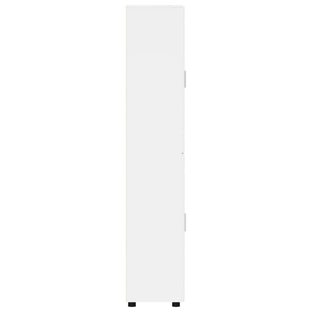 Highboard with Shelf FLORIN High Gloss White 60 x 35 x 182 cm