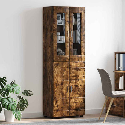 Highboard FLORIN Smoked Oak 60 x 35 x 182 cm Engineered Wood