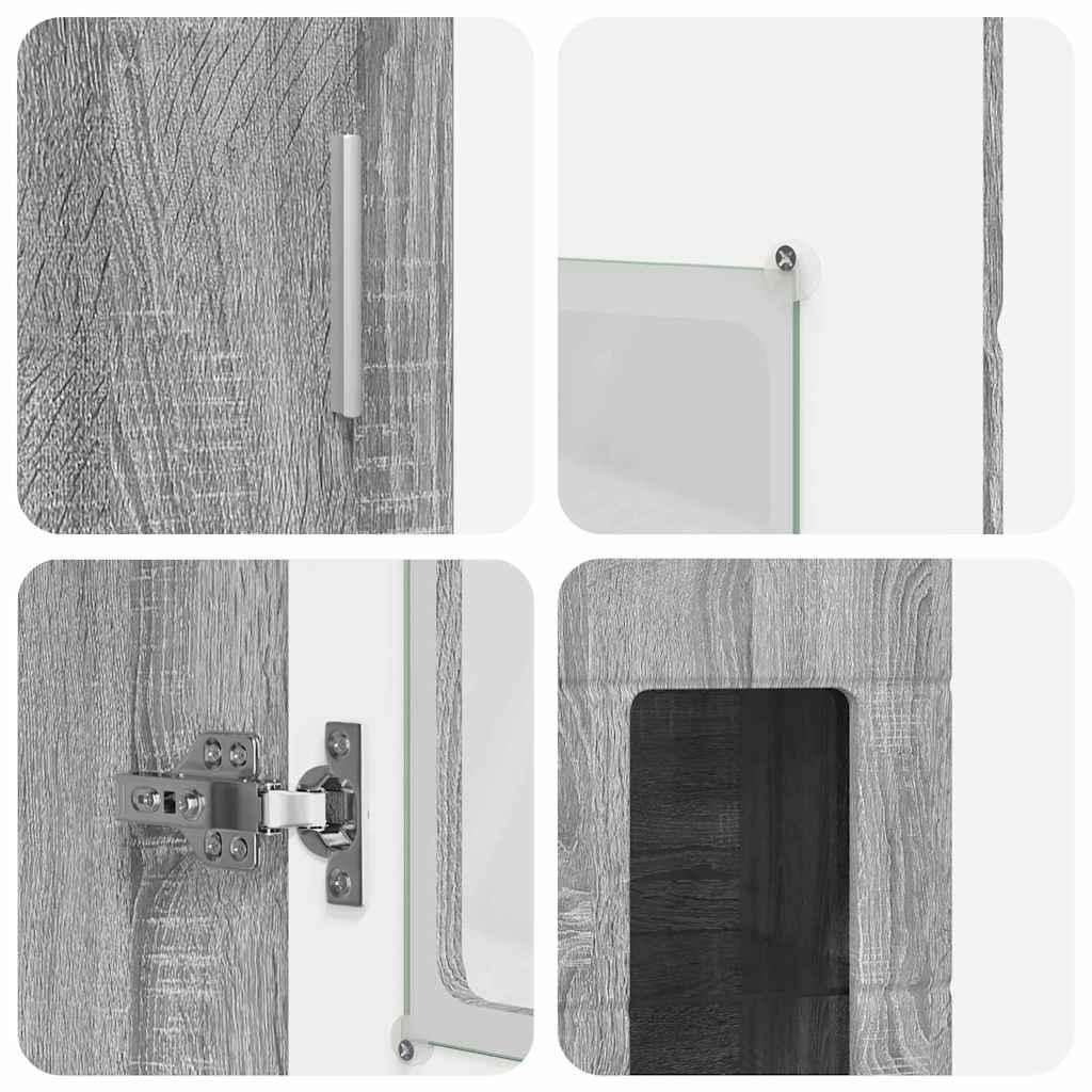 Highboard FLORIN Grey Sonoma 60 x 35 x 182 cm Engineered Wood