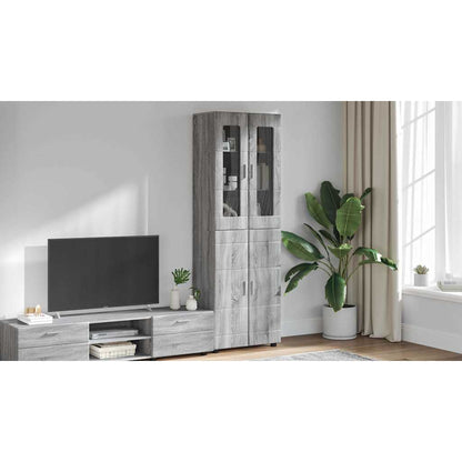 Highboard FLORIN Grey Sonoma 60 x 35 x 182 cm Engineered Wood