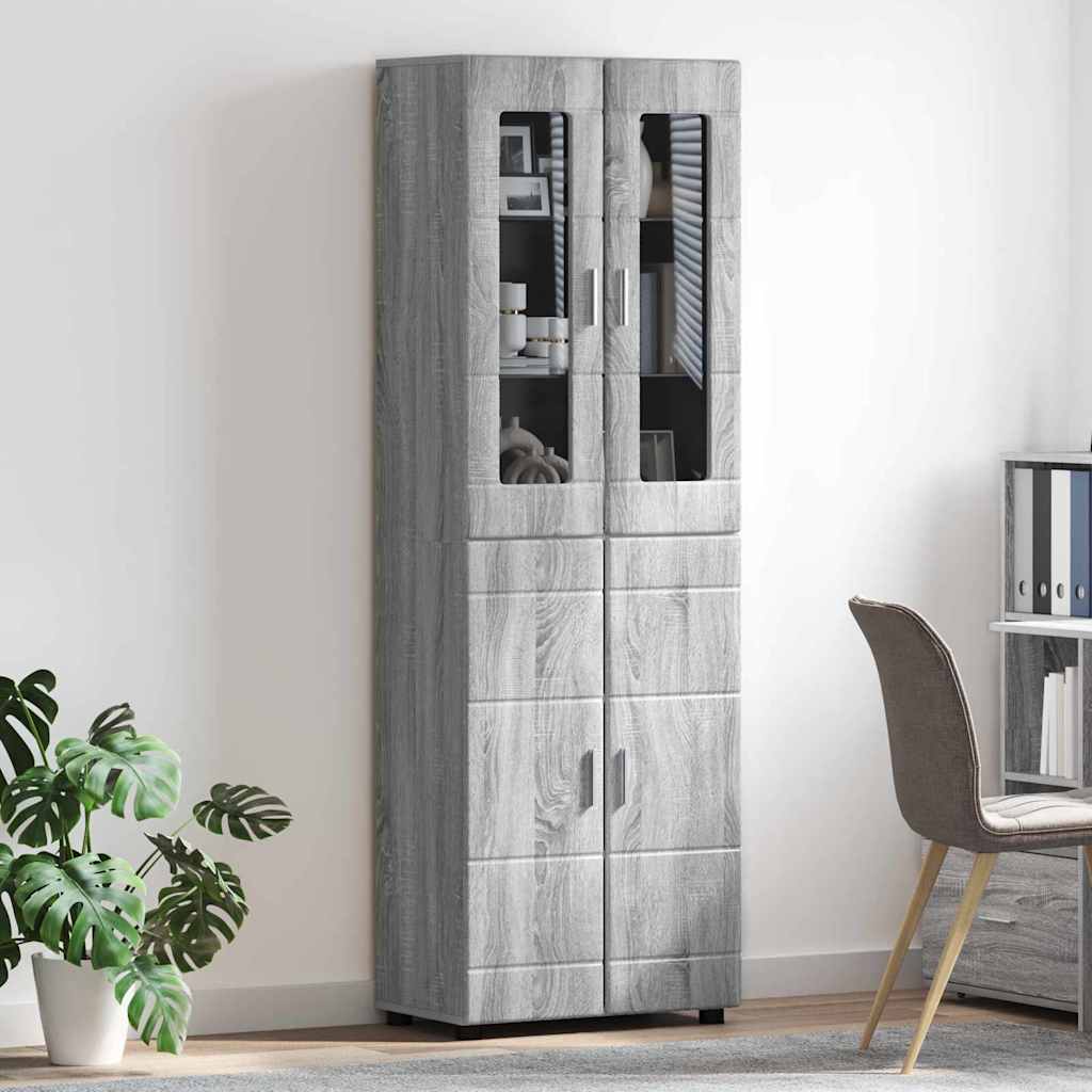 Highboard FLORIN Grey Sonoma 60 x 35 x 182 cm Engineered Wood