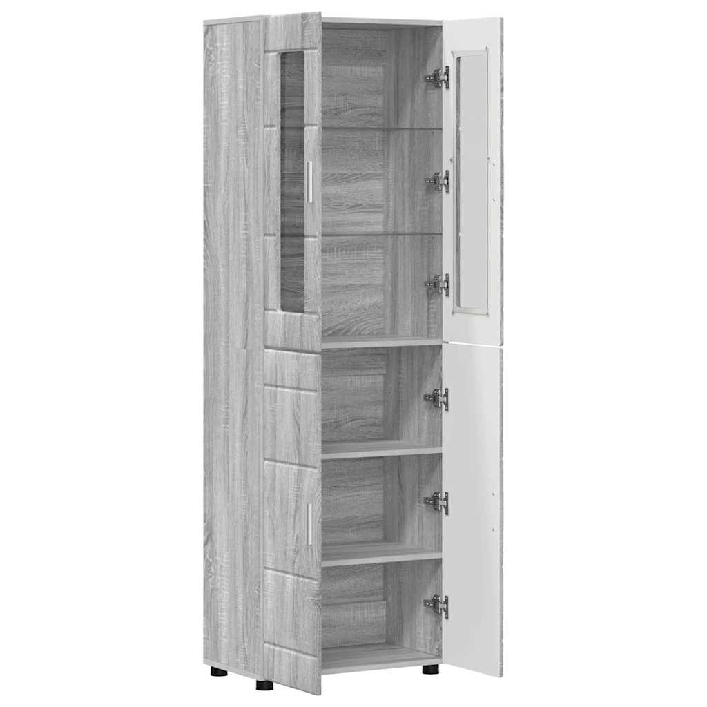 Highboard FLORIN Grey Sonoma 60 x 35 x 182 cm Engineered Wood