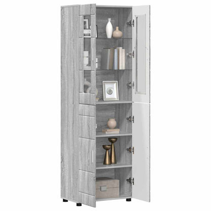 Highboard FLORIN Grey Sonoma 60 x 35 x 182 cm Engineered Wood