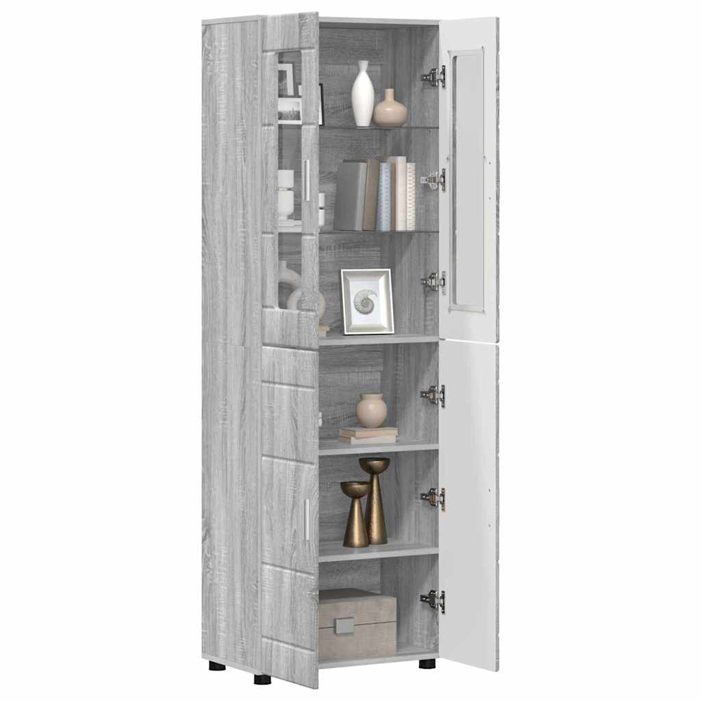 Highboard FLORIN Grey Sonoma 60 x 35 x 182 cm Engineered Wood