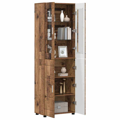 Highboard FLORIN Old Wood 60 x 35 x 182 cm Engineered Wood