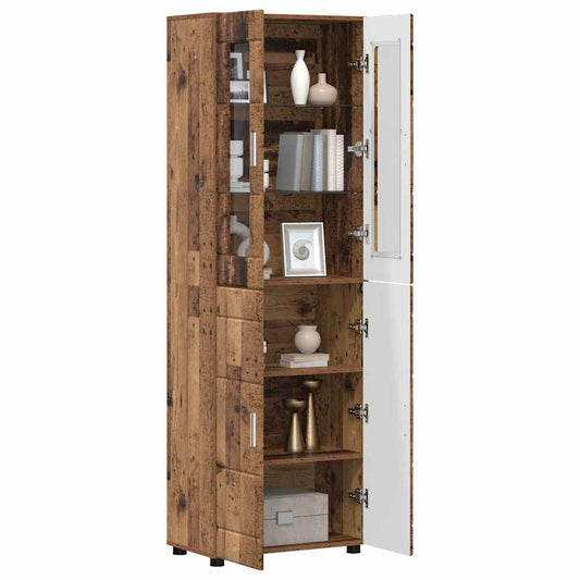 Highboard FLORIN Old Wood 60 x 35 x 182 cm Engineered Wood