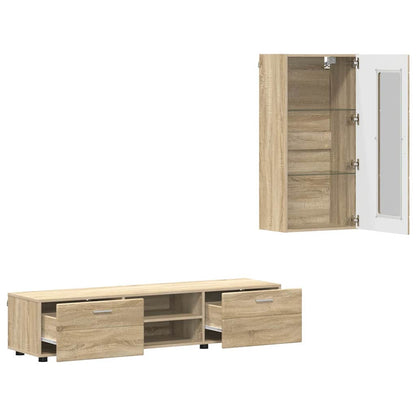 TV Cabinet Set FLORIN 3 pcs Sonoma Oak Engineered Wood