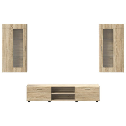 TV Cabinet Set FLORIN 3 pcs Sonoma Oak Engineered Wood