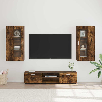 TV Cabinet Set FLORIN 3 pcs Smoked Oak Engineered Wood