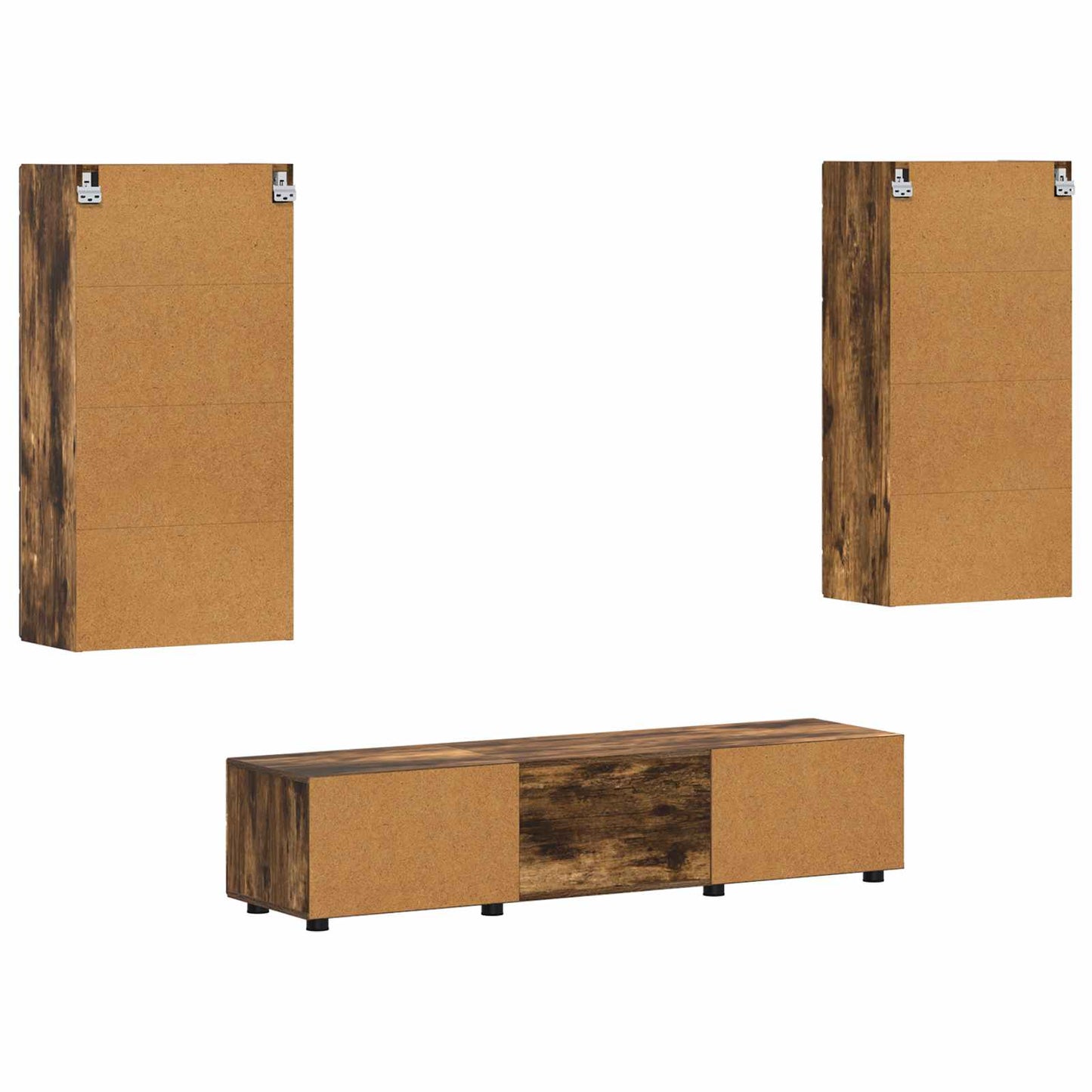 TV Cabinet Set FLORIN 3 pcs Smoked Oak Engineered Wood