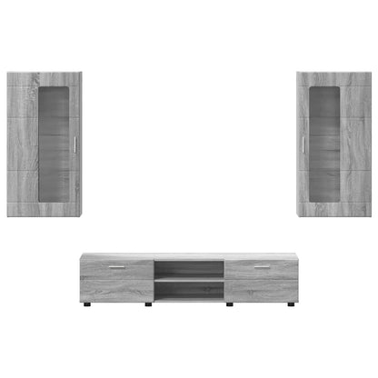 TV Cabinet Set FLORIN 3 pcs Grey Sonoma Engineered Wood