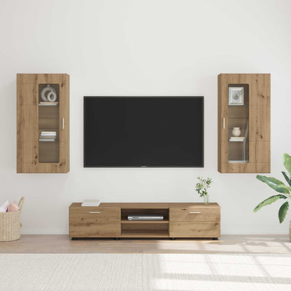 TV Cabinet Set FLORIN 3 pcs Artisan Oak Engineered Wood